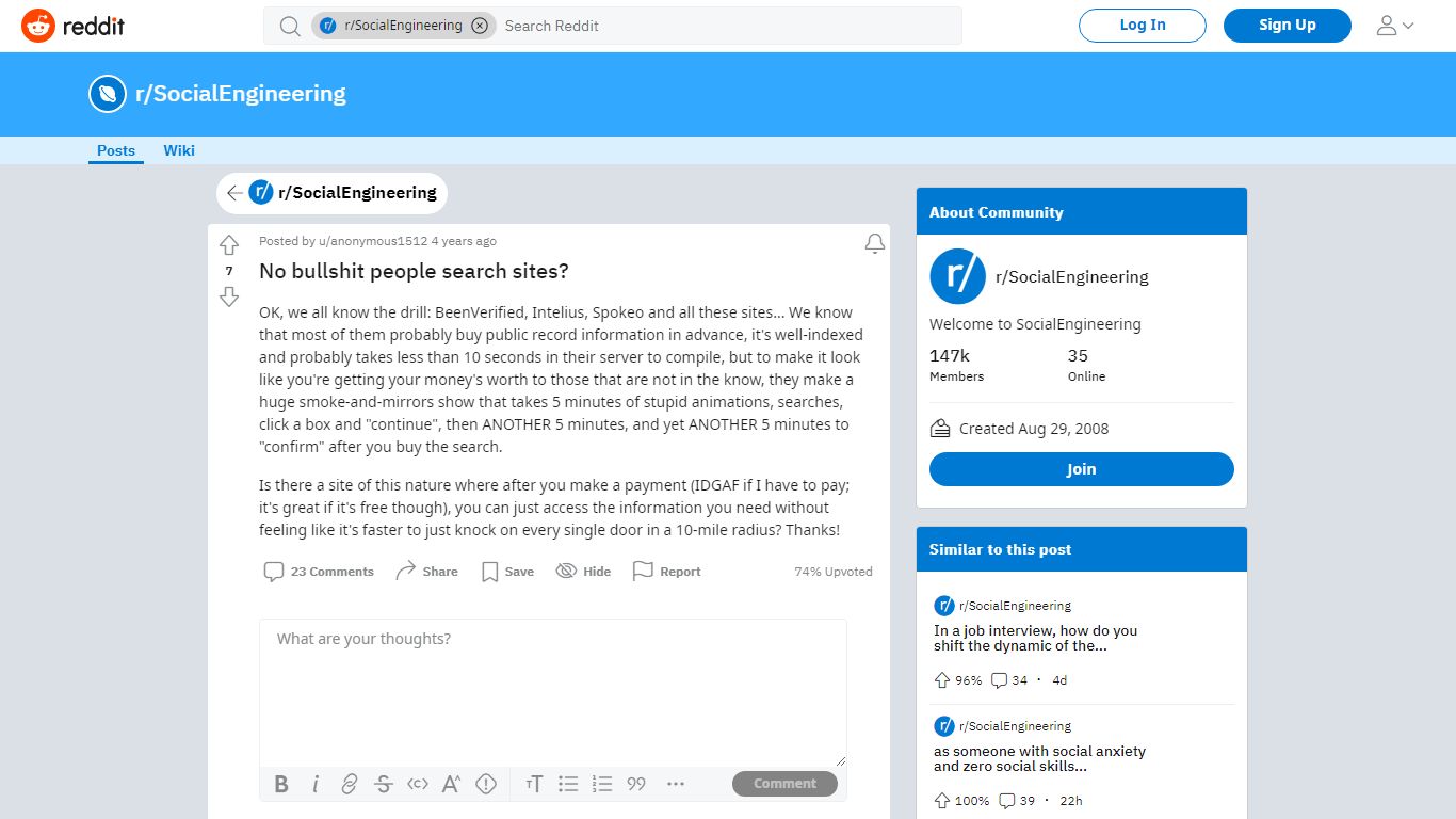 No bullshit people search sites? : SocialEngineering - reddit